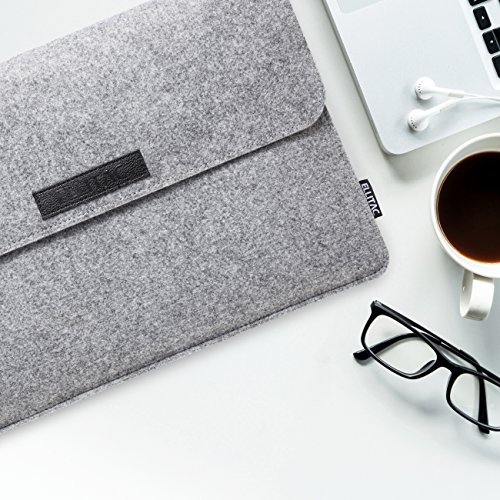 Ellitac Schutzh  lle Tasche f  r Apple 15 4 Zoll Macbook Pro Retina Filz Sleeve H  lle Ultrabook Laptop Tasche Schale Farbe  Grau