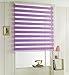 Produktbild Custom auf Größe geschnitten, [winsharp woodlook,, B x H (cm)] Horizontal Fenster Schatten Rollo Zebra Dual Rollläden & Behandlungen, max. 240 cm Breite, 240 cm lang, Polyester-Mischgewebe, violett, W190 x H150 (CM)