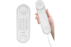 KALAHOL Corded Landline Telephone, Wall Mountable or Desk House Phones with Large Buttons, Home Phone Last Number Redial, Pause and Flash, Corded Telephone for Home Office Hotel Bathroom, White