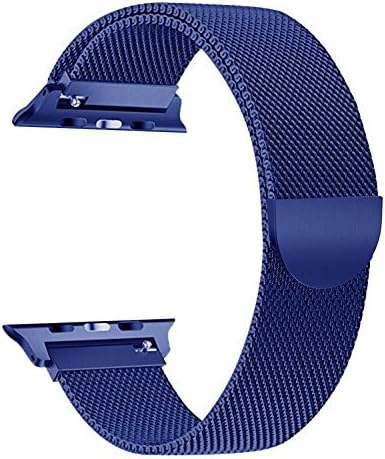 YOUKESI Apple Watch Milanese Loop 42mm, Stainless Steel Mesh Strap with Magnetic Closure for iWatch Series 3 Series 2 Series 1 (Blue 42mm)