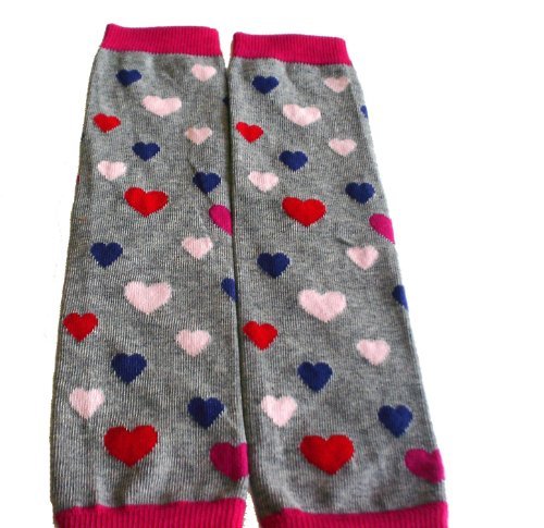 Baby Legs with heart - Grey, 0-6 Months