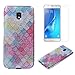 Produktbild Schutzhülle für Samsung Galaxy J3 2017 Silikon Hülle mit [Glitzer Bunt Gitter Muster],OYIME Dünn Weich Schlank Slim Fest Silikonhülle Neo Hybrid Handyhülle Rückseite Etui Original Case Cover Bumper Tasche und [Display Schutz Folie] für Galaxy J3 2017 Modell J330