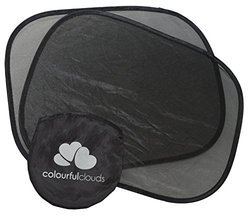 Auto-Sonnenschutz für Babys und Kinder von colourful clouds, selbsthaftende Sonnenblenden mit UV-Schutz, Sonnenblenden in handlicher Aufbewahrungstasche (2 Stück)