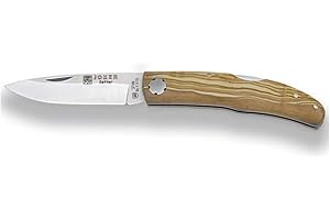 Joker Navaja deportiva Setter NO113 con cachas en madera de olivo, hoja de 8 cm MOVA, herramienta de pesca, caza, camping y senderismo