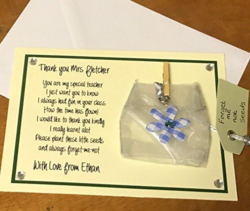 Personalised Thank You Poem Gift Magnet Card Nursery Teacher Assistant Thanks