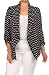 2LUV Plus Women's Polka Dot Loose-Fitting Open-Front Asymmetrical Blazer Black 2XL (V911 POLK WT-X)