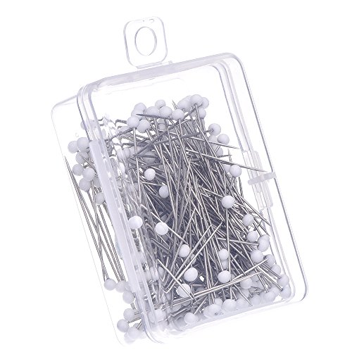 Outus Weiß Glas Kopf Nadel Boxed für Schneider, 250 Stück - 2