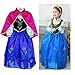 Produktbild EQLEF® Prinzessin Anna Lace Paisley Chiffon Cosplay spielen Langes Kleid für Mädchen Kinder