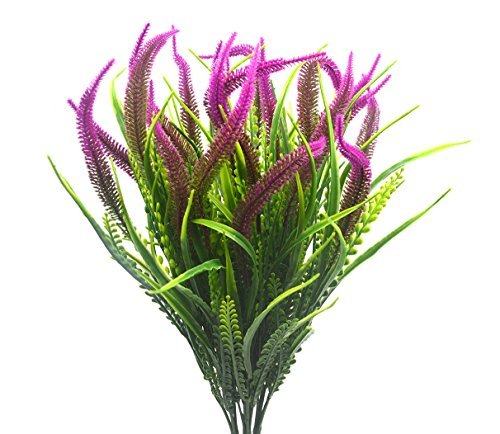 Antspirit Piante Artificiali Fiori, Pezzi in plastica Setaria cespugli Simulazione Verde cespugli Indoor Fuori casa Giardino Ufficio Decorazioni di Nozze (Rosso Setaria)