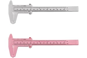 CVDYWDJIE 2 Uds Calibrador Vernier De Doble Escala Calibrador Vernier De Plástico Herramientas De Medición Regla para Estudiantes Mini Regla De Medición (Blanco, Rosa)