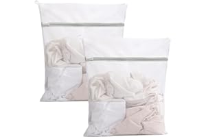 ILLUVA 2 Stück Wäschesäcke Wäschenetz für Waschmaschine, Haltbarer Wäschebeutel mit Reißverschluß Mesh Wäschesäcke Wäschetasche Reise (30x40 cm)