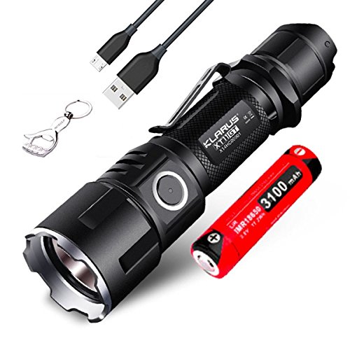 Klarus XT11GT ist die Klarus XT11S aktualisierte Version verwenden CREE XHP35 HD E4 LED Helligkeit von bis zu 2000 Lumen USB aufladbare Taschenlampe inklusive Original-Klarus 3100mAh Akku und NiteElf Schlüsselring