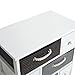 Rebecca Srl Chest of Drawers Cupboard Sideboard 4 Drawers 4 Baskets White Beige Brown Wood Wicker Country Urban Living Room Kitchen (0-1489)