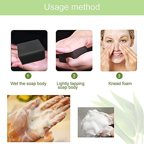 Bambuskohle Handgemachtes Seife,Bamboo Charcoal Soap,Gesicht Seife. LDreamAM® Entschlackendes Gesicht & Körperreiniger.Für Akne, Ekzem, Gesichtsreinigung Behandlung für Akne Prone Haut - 3