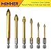 Produktbild MINHER 6 PCS Sechskant Fliesenbohrer-Set Glasbohrersatz Glas- und Fliesenbohrer Glasbohrer Keramikbohrer Bohrer Bohrerset für Spiegel / Glas / Fliesen-Bohrwerkzeug