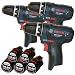 Produktbild TEAM-SET !!! - 3 Stück Bosch Akku-Bohrschrauber GSR 10,8-2-Li + 5 Stück Akkus 10,8 V Li-Ion 2,0AH (1600Z0002x)