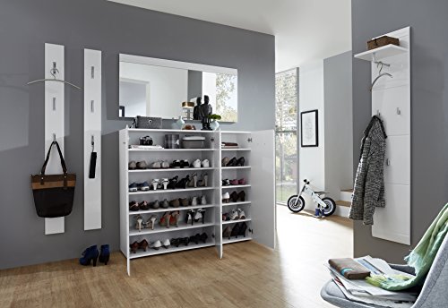 Germania 3523-84 Schuhschrank mit Hochglanz-Fronten GW-Adana in Weiß, 134 x 120 x 36 cm (BxHxT) - 5