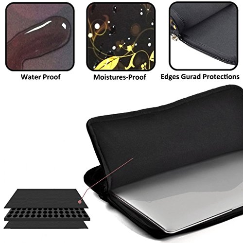 OneMtoss Laptop hülle Laptoptasche Neopren, Retro Bunte Elefantmalerei Nylon Reißverschluss 13 Zoll - 2