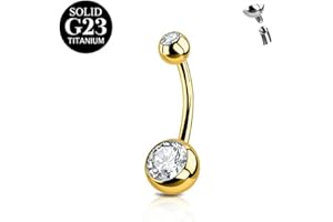 AceFun Piercing ombligo Titanio oro plata 6mm 8mm 10mm 12mm 14mm Piercings de banana acero quirurgico mujeres 1 pieza 14G Piercing ombligo G23 Barbell Bijoux Anillos