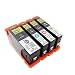 Produktbild ouguan® 4 x (1Noir/1Cyan/1Magenta/1Jaune) kompatibel Druckerpatrone Dell 31 32 33 34 Ersatz für Dell V525 W V725 W Gutschein