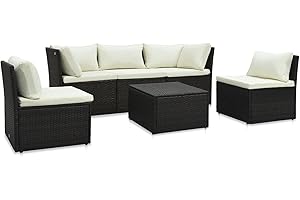 MOONAIRY Set de Muebles de jardín 4 pzas y Cojines, Muebles Jardin Exterior, Conjunto Jardin Exterior, Sofa Jardin, Set De Jardin Exterior, Conjunto Terraza Moderno, ratán sintético marrón