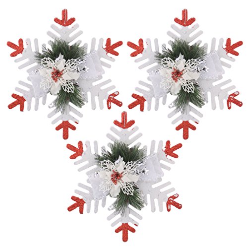 Preisvergleich Produktbild sourcing map 3Stk. Papier Schneeflocke geformt DIY Weihnachtsbaum hängende Verzierungen DE