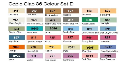 Copic Ciao Set of 36 Set D