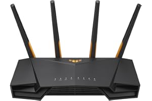 ASUS TUF-AX4200 - Routeur gaming AX4200 Wi-Fi 6, double bande, mode Gaming Mobile, AiProtection Pro gratuit à vie, AiMesh, Gear Accelerator, Port Gaming et Adaptive QoS, Connexion mobile 4G et 5G