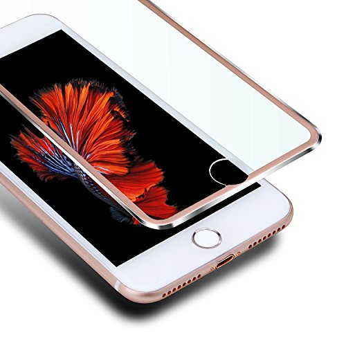 iPhone 6 Plus Schutzfolie,VIUME Vollständige Abdeckung Panzerglas Panzerfolie Hartglas Displayschutzglas für Apple iPhone 6Plus / 6s Plus displayschutzfolie 5.5"(Metall Rose Gold)