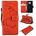 Produktbild Samsung Galaxy A3 2017 Hülle Fanxwu PU Flip Case Schmetterling Geprägtes Wallet Case mit Standfunktion Anti-Schock Bumper Etui-Orange