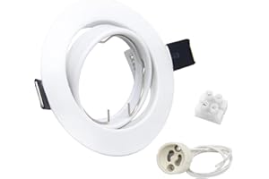 ‎WONDLUMI 20er LED Einbaustrahler GU10 Set 68mm Einbaurahmen Schwenkbar Weiß Rund LED Spots Rahmen inkl. GU10 Fassung LED oder Halogen