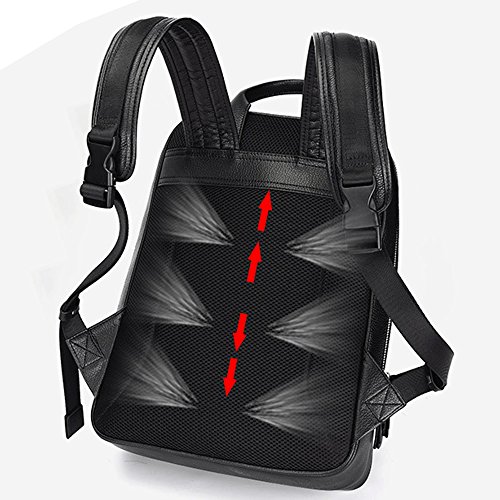 BISON DENIM Echtleder Rucksack Schule Laptop Rucksack Stilvolle Reise Wandern Business Daypack - 4