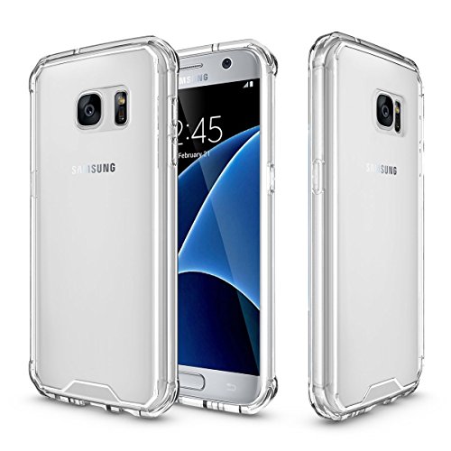 iThrough   Funda transparente para el Galaxy S7 de PMMA cristalino con protecdores de TPU en 4 esquinas contra ca  da
