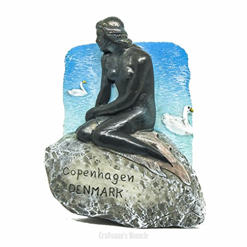 The Little Mermaid, Kopenhagen, Dänemark DK, Europa EU – 3D World Travel Harz handgefertigt Kühlschrank Magnet – Spielzeug, Souvenir, Memento, Geschenk, Sammlerstück