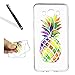 Produktbild Silikon Hülle für Galaxy J5 2016,Cover für Samsung Galaxy J5 2016,Leeook Kratzfeste Scratch-Resistant Hülle TPU Case Schutzhülle Silikon Crystal Kirstall Clear Case Durchsichtig Bunt Ananas Malerei Muster Transparent Weichem Silikon Schutzhülle Handy Gürtel Tasche Schutzhülle Hülle Case Cover Abdeckung Etui TPU Bumper Schale für Galaxy J5 2016 + 1 x Schwarz Eingabestift-Ananas