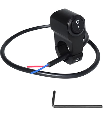 Interrupteur étanche Pour Guidon De Moto 22mm (7/8") - Commutateur Phare/antibrouillard 12V 16A - Installation Universelle - Avec Voyant Bleu