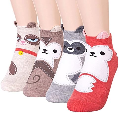 Womens Best Socks Gift Set-Cute Animals Art Cartoon Character Funny Novelty Crew (Animal - Stitch 4pcs)
