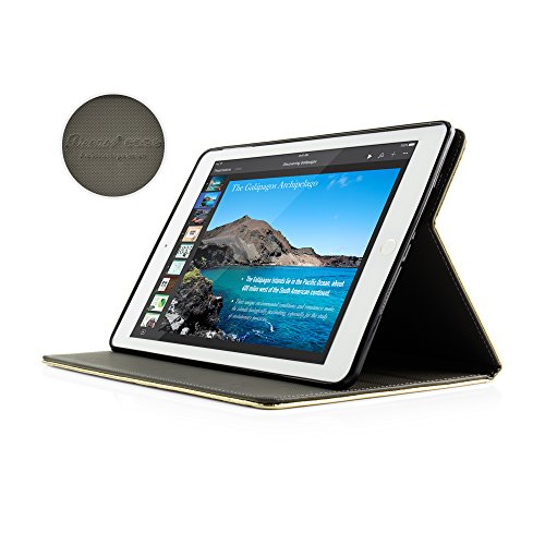 iPad Air2 Hülle – Deenor [Customize und Hand Stickerei][Cool Mode Design] Luxus PU Leder Flip Stand Tasche Abdeckung Mit Magnetisch Auto aufwachen / Schlaf Funktion Tasche Schutzhülle Hülle für Apple iPad Air (2013 Version) and Apple iPad Air 2 (6th 2014 Version). (Gold Monster) - 3