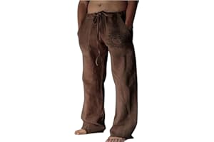 AYAZER Hose Herren, Herren Lange Hosenhosen Herren Hosen Männer Baumwollleinen Gedruckte Kordelzug Hosen Männer Casual Lose und Bequeme Hosen Herren Bequeme Slack Hosen Männer Arbeitshosen