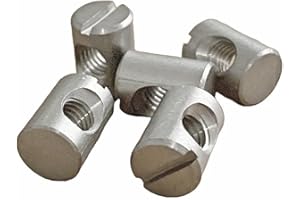 SCARFELL Pack of 4 Furniture Barrel Nut M6 x 14mm Bolt Slotted Dowel Chair Cot Bed Cabinet Fix Connect DIY Tool Repair