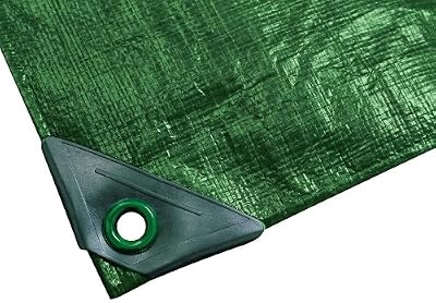 NOOR Bâche, 200 g/m², 6 x 8 m, Couleur : Vert, PP/PE