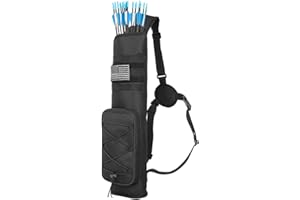 Lixada Quiver for Arrows, Side Quiver for Arrows, Quiver for Arrows Bow with Multipurpose Pockets, Archery Bag with Adjustable Strap for Hunting Target Practice