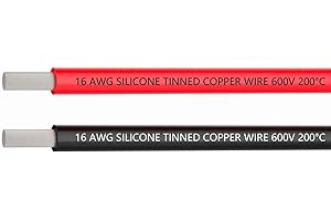 TUOFENG 1.3mm²Electrical Wire, 16 AWG Silicone Wire Hook Up Wire Cable 3 m [1.5 m Black and 1.5 m Red] - Soft and Flexible 252 Strands 0.08mm of Tinned Copper Wire High Temperature Resistance