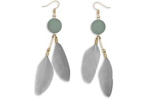 Soul-Cats 1 Paar pastell farbene Feder Ohrringe für Damen im Boho Style in verschiedenen Farben