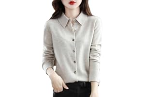 Vogrtcc Cárdigan De Punto De Lana para Mujer Cárdigan De Punto Informal con Botón De Suéter Suelto