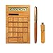 Produktbild LeaningTech natürlich handgefertigt gearbeitet Holz Bambus Solar Taschenrechner + 8GB USB 2.0 USB-Speicherstick + Kugelschreiber 12 Ziffern Solarenergie