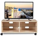 ▶ 【ESTABLE】 - Dimensión: 110x40x44cm. Este mueble tv ruedas está fabricado con tablero de partículas de espesor de 16mm. 40 kg para la balda superior; 10 kg para la balda media y 40 kg para la balda inferior.