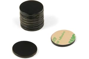 FIRST4MAGNETS Black Painted Mild Steel Disc with 3M Self Adhesive for Arts, Crafts, Model Making, DIY and Hobbies - 20mm dia x 2mm thick - Pack of 10