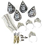 cama24com Silvester Party Paket Set Uhr in gold, silber und schwarz für 25 Personen Eventdeko Palandi®
