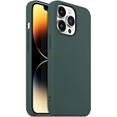 BUFF LABS iPhone 14 Pro Rubber S Silikon Kılıf, İpeksi Dokunuş Hisli, Tam Koruyuculu Darbe &Ouml;nleyici Kapak (Koyu Yeşil)